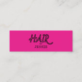 Cooler Haarstylist QR Code Rosa Mini-Visitenkarte Mini Visitenkarte (Vorderseite)