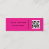 Cooler Haarstylist QR Code Rosa Mini-Visitenkarte Mini Visitenkarte (Rückseite)