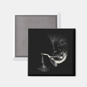 Cooler Hahn, der Zigarette raucht, Kunstgrafik _1 Magnet (Vorderseite/Rückseite)