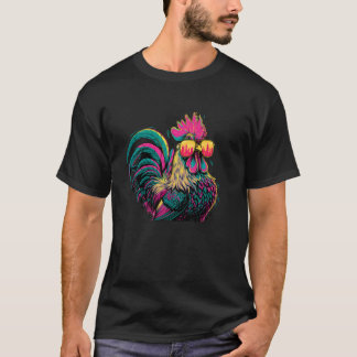 Cooler Hahn mit Sonnenbrille Huhn Daddy Roos T-Shirt