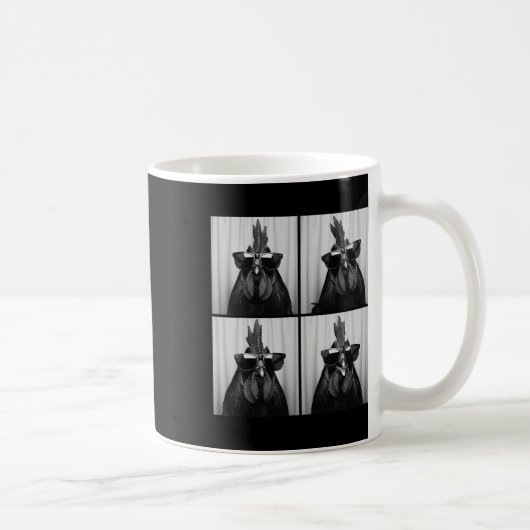 Cooler Hahn mit Sonnenbrille Lustiges Fotobooth Ch Kaffeetasse (Rechts)