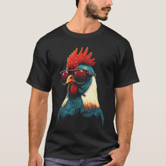 Cooler Hahn mit Sonnenbrille Retro Vintage Chic T-Shirt