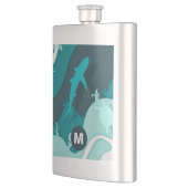 Cooler Hai Abstrakt Art Monogram Flachmann (Links)