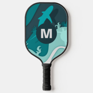 Cooler Hai Abstrakt Art Monogram Pickleball Schläger