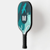 Cooler Hai Abstrakt Art Monogram Pickleball Schläger (Links)
