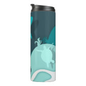 Cooler Hai Abstrakt Art Monogram Thermosbecher (Nach rechts gedreht)