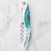 Cooler Hai Abstrakte Kunst Personalisiert Kellnermesser (Vorderseite)