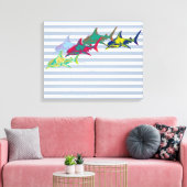 cooler Hai an weißen Streifen Leinwanddruck (Insitu (Wohnzimmer))