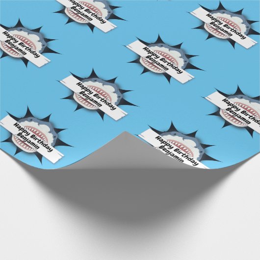 Cooler Hai - Geburtsname Geschenkpapier (Ecke)