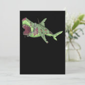 Cooler Hai Zombie Funny Lazy-Di Halloween-Costum Dankeskarte (Stehend Vorderseite)