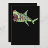 Cooler Hai Zombie Funny Lazy-Di Halloween-Costum Dankeskarte (Vorne/Hinten)