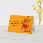 Cooler Halloween-Bär Karte (Gelbe Blume)