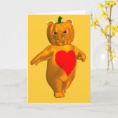 Cooler Halloween-Bär Karte (Gelbe Blume)