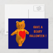 Cooler Halloween-Bär Postkarte (Vorne/Hinten)