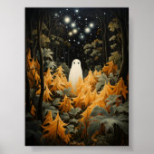 Cooler Halloween-Geist in einem schönen Wald Poster (Vorne)