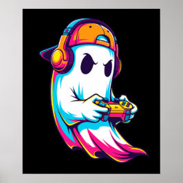 Cooler Halloween Ghost Gamer Poster