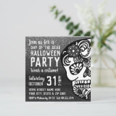Cooler Halloween-Tag des Toten Glitzer Einladung (Stehend Vorderseite)