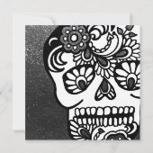 Cooler Halloween-Tag des Toten Glitzer Einladung (Rückseite)