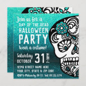 Cooler Halloween-Tag des Toten Glitzer Einladung (Vorne/Hinten)