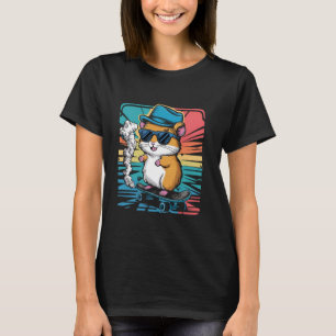 Cooler Hamster beim Skateboarding im Vintage-Look T-Shirt