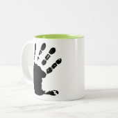 Cooler Handdruck; Handprint Zweifarbige Tasse (Vorderseite Links)