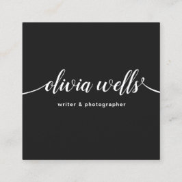 Cooler, handgeschriebener Skriptkalligrafie-Platz Quadratische Visitenkarte