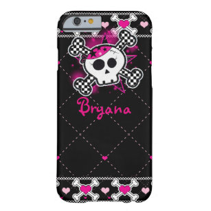 Cooler Handy-Case-Cover für Pink & Black Skull & H Barely There iPhone 6 Hülle
