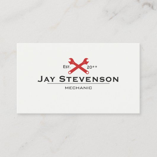 Cooler Handyman oder Auto Mechanische Schlüssel Visitenkarte (Vorderseite)