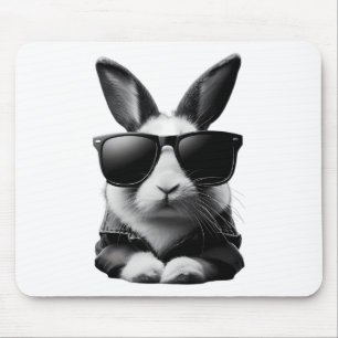 Cooler Hase Kaninchen Mit Sonnenbrille Jacke Oster Mousepad