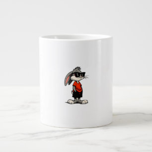Cooler Hase mit Sonnenbrille Cartoon-Illustration Jumbo-Tasse