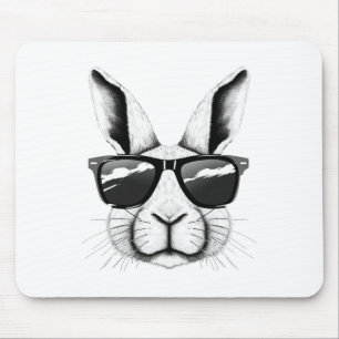 Cooler Hasen Gesicht Sonnenbrille Lustiger Osterha Mousepad