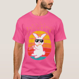 Cooler Hasen mit Flute - Musik Lover Retro Kaninch T-Shirt