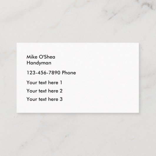 Cooler Heimwerker-Bau Visitenkarte (Rückseite)