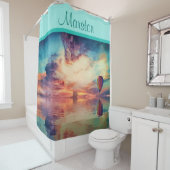 Cooler Heißluftballon Aquamariner Duschvorhang (Beispiel)