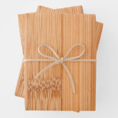 Cooler, hellbrauner Bambusholzprint Geschenkpapier Set (Beispiel)
