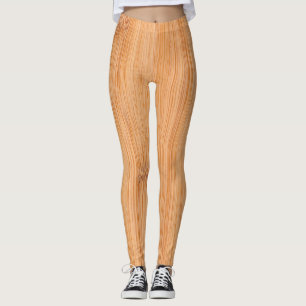 Cooler, hellbrauner Bambusholzprint Leggings