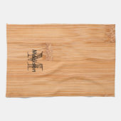 Cooler hellbrauner Bambusholzprint Monogram Geschirrtuch (Horizontal)