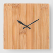 Cooler, hellbrauner Bambusholzprint Quadratische Wanduhr (Vorderseite)