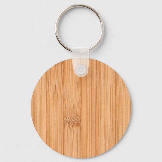 Cooler, hellbrauner Bambusholzprint Schlüsselanhänger (Rückseite)