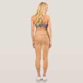 Cooler hellbrauner Bambusprint Capri Leggings (Rückseite)
