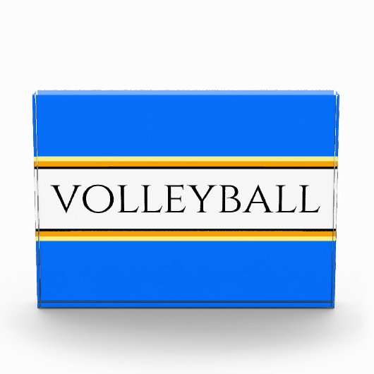 Cooler, heller Blue Beach Streifen VOLLEYBALL Fotoblock (Vorderseite)