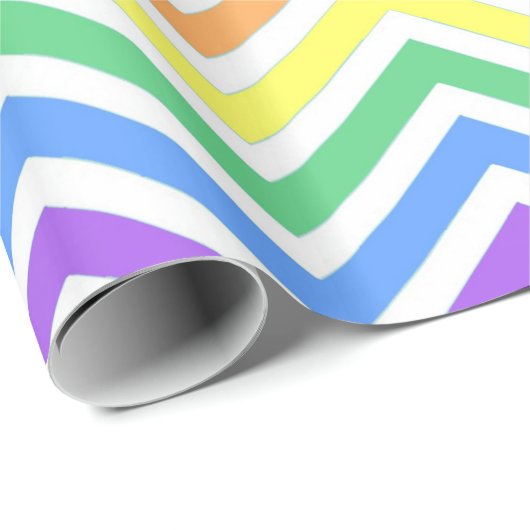 cooler, heller Regenbogen Zickzack Urlaubsgeschenk Geschenkpapier (Rolleneckpunkt)