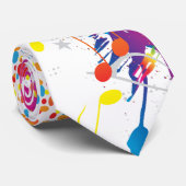 Cooler, hellfarbener Paint-Spritzer und Musiknoten Krawatte (Gerollt)