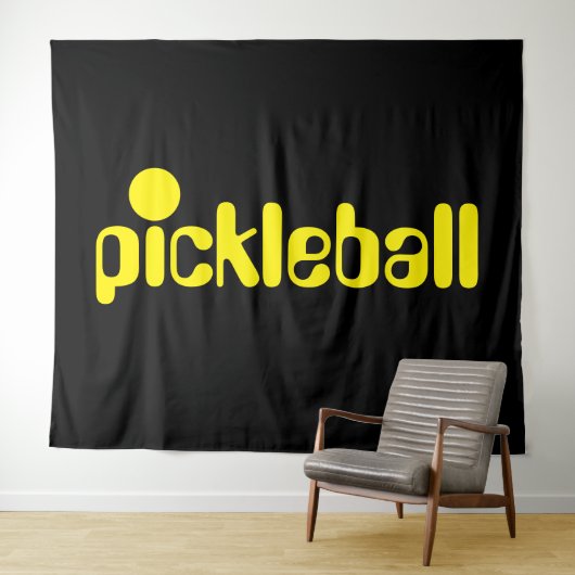 Cooler, hellgelber Pickleback-Text auf fett schwar Wandteppich (Beispiel (Horizontal))