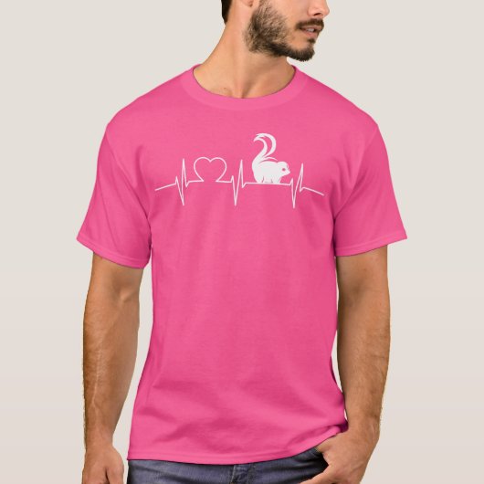 Cooler Herzschlag mit Skunk T-Shirt (Vorderseite)