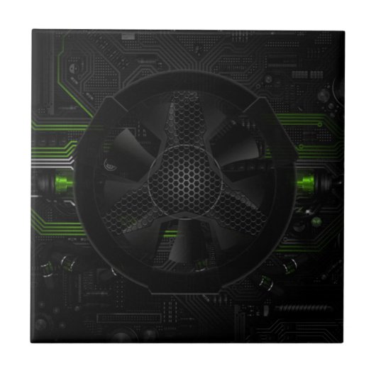 Cooler Hi-Tech-Design - Realistischer Computerkern Fliese (Vorderseite)