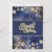 Cooler Himmelsmond und Sterne 16 . Geburtstag Einladung (Rückseite)