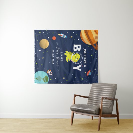 Cooler Hintergrund des Space Dinosaur Wandteppich (Beispiel (Horizontal))