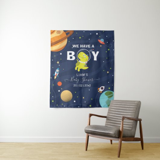 Cooler Hintergrund des Space Dinosaur Wandteppich (Beispiel)