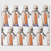 Cooler Hip Hop Bald Typ Singer mit Mikrofon Geschenkpapier (Flach)